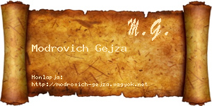 Modrovich Gejza névjegykártya